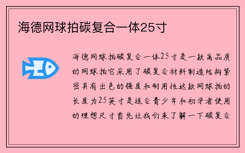 海德网球拍碳复合一体25寸