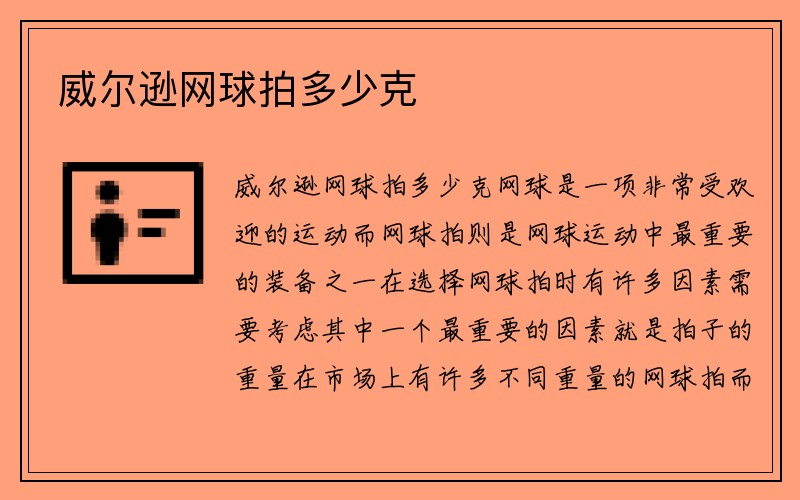 威尔逊网球拍多少克